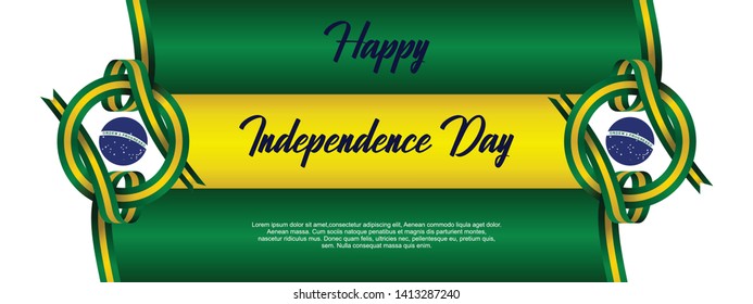 Brazil independence day vector template. Design for banner, greeting cards or print.