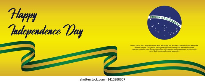 Brazil independence day vector template. Design for banner, greeting cards or print.