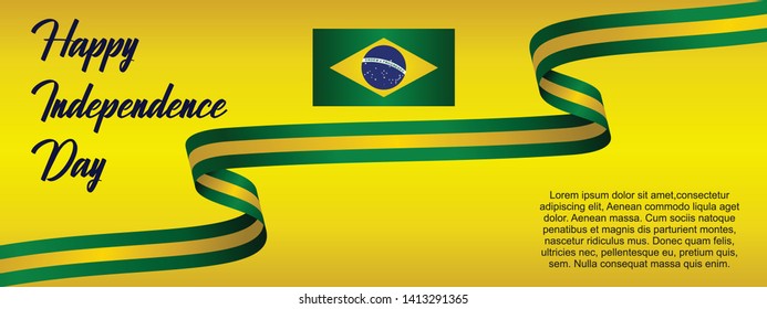 Brazil independence day vector template. Design for banner, greeting cards or print.