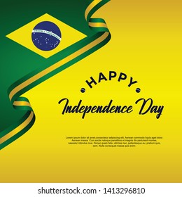 Brazil independence day vector template. Design for banner, greeting cards or print.