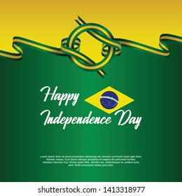 Brazil independence day vector template. Design for banner, greeting cards or print.