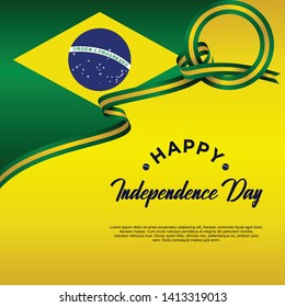 Brazil independence day vector template. Design for banner, greeting cards or print.
