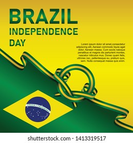 Brazil independence day vector template. Design for banner, greeting cards or print.