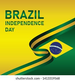 Brazil independence day vector template. Design for banner, greeting cards or print.
