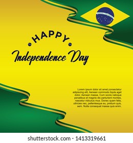 Brazil independence day vector template. Design for banner, greeting cards or print.