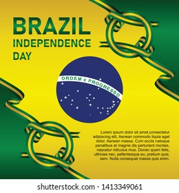 Brazil independence day vector template. Design for banner, greeting cards or print.