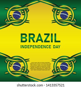 Brazil independence day vector template. Design for banner, greeting cards or print.