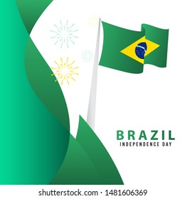 Brazil independence day vector template. Design illustration for banner, advertising, greeting cards or print. Design happiness celebration.; 