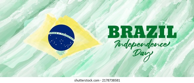 Brazil Independence day watercolor background design