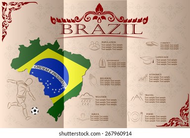 Brazil infographics, statistical data, sights. Vector illustration