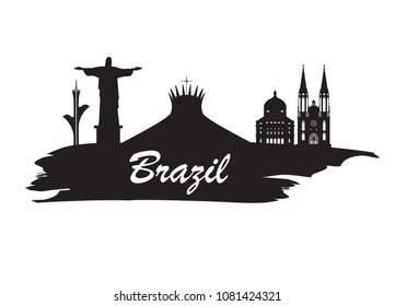 Brazil Landmark Global Travel And Journey paper background. Vector Design Template.used for your advertisement, book, banner, template, travel business or presentation