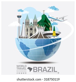 Brazil Landmark Global Travel And Journey Infographic Vector Design Template