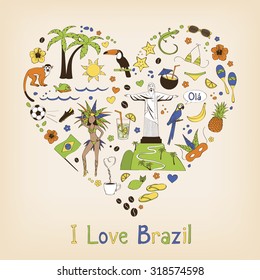 Brazil - landmarks and symbols set 