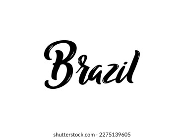 Brazil Lettering. Handwritten Country name. Vector design template.