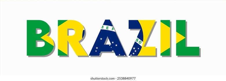 Brazil lettering on white background