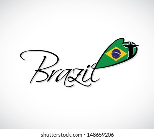 Brazil lettering - vector illustration svg