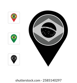 Brazil Location icon Free Download, Brazil location Icon Clip art, Brasília location pointer black vector.