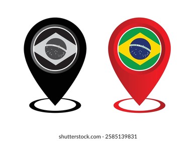 Brazil Location icon vector, Brazil GPS marker Icon Clip art, Brasília Location Map icon.