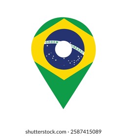 Brazil Location icon vector, Brazil GPS marker Icon Clip art, Brasília Location Map icon.