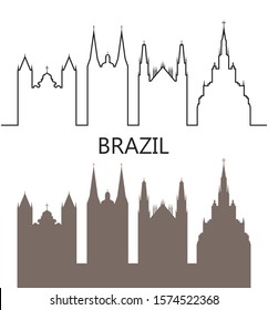 Brazil logo. Isolated Brazilian architecture on white background