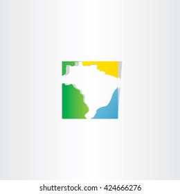 Brazil Logo Map Vector Icon Design