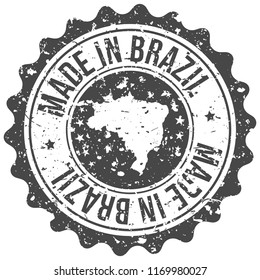 Brazil Made In Map Travel Stamp Icon City Design Tourism Export Seal