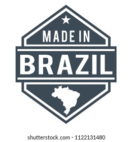 Brazil Made in Product Quality Original Stamp Design Vector Art