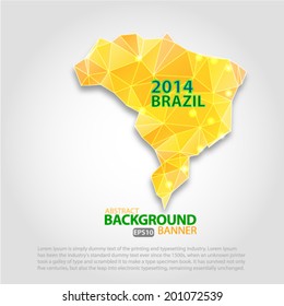 Brazil map. Abstract 3D geometric background in Brazil  Vector EPS 10 illustration.