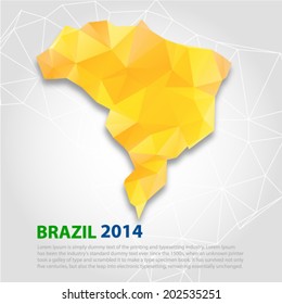 Brazil map. Abstract 3D geometric background in Brazil Vector EPS 10 illustration.