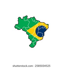 Brazil map. Abstract design, vector illustration