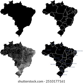 BRAZIL MAP with its administrative divisions and regions