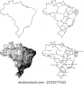 BRAZIL MAP with its administrative divisions and regions