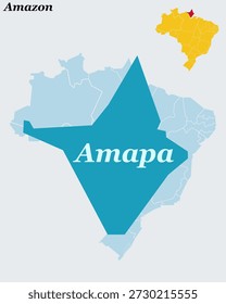 Brazil map .Amapa in vector design 
