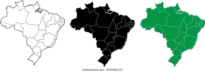 ilustração do vetor de arte do mapa do brasil