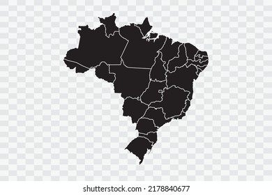 Brazil Map black Color on White Backgound quality files Png 