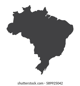 Brazil map in black on a white background. Vector illustration