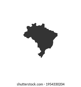 Brazil map black vector, icon on a white background