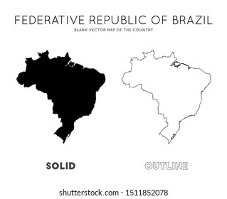 Brazil map. Blank vector map of the Country. Borders of Brazil for your infographic. Vector illustration.