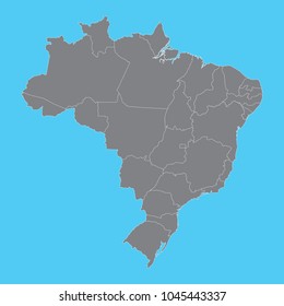 Brazil map .blue background