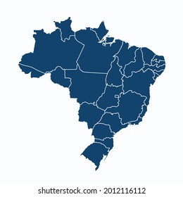 Brazil map color vector modern. Silhouette map. on white background. 