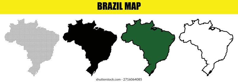 Brasilien-Karte mit verschiedenen regionalen Stilen auf einem Bild