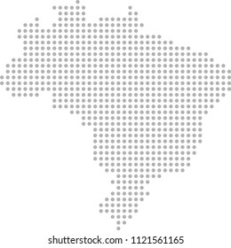 Brazil Map Dots Vector Outline, Dotted Map, Point Patterns Map Faded Gray Background Image Art