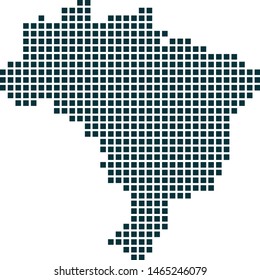 brazil map dotted style. Vector illustration isolated. Vector dotted map of brazil isolated on white background. Symbol for your web site design map logo, app, ui, Travel vector eps10.