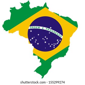 Brazil Map And Flag