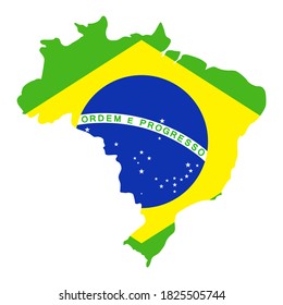 Brazil Map Flag Fill Background - Vector illustration
