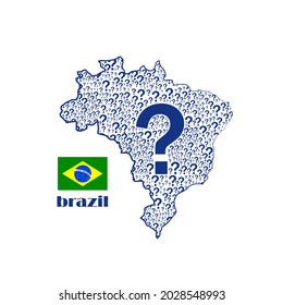 brazil-Kartenzeichen aus Fragezeichen.
