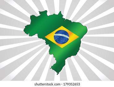  Brazil map and  flag theme idea design
