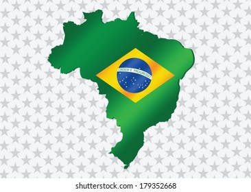 Brazil Map Flag Theme Idea Design Stock Vector Royalty Free Shutterstock