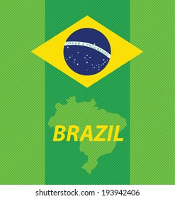 Brazil map and flag vector