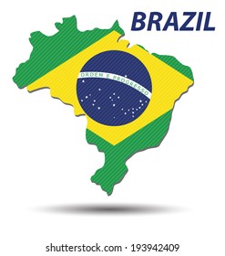 Brazil map and flag vector